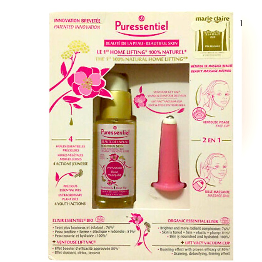 🌟Puressentiel Beautiful Skin Organic Home Lifting Kit + Lift Vacuum Cup 🌟